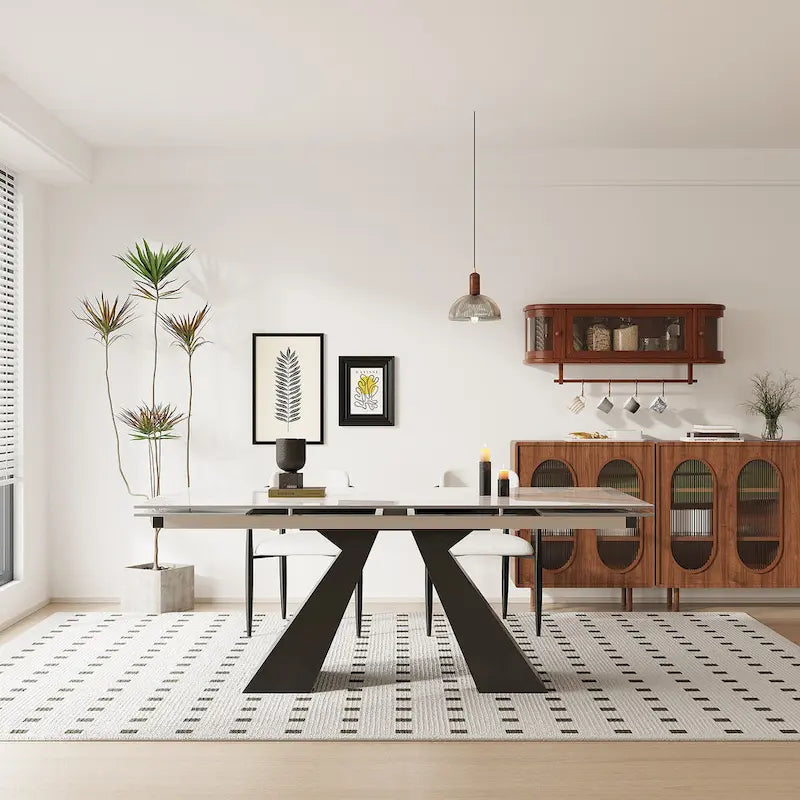 Extendable Sintered Stone Dining Table - 78-110 Inch