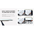 Extendable Sintered Stone Dining Table - 78-110 Inch