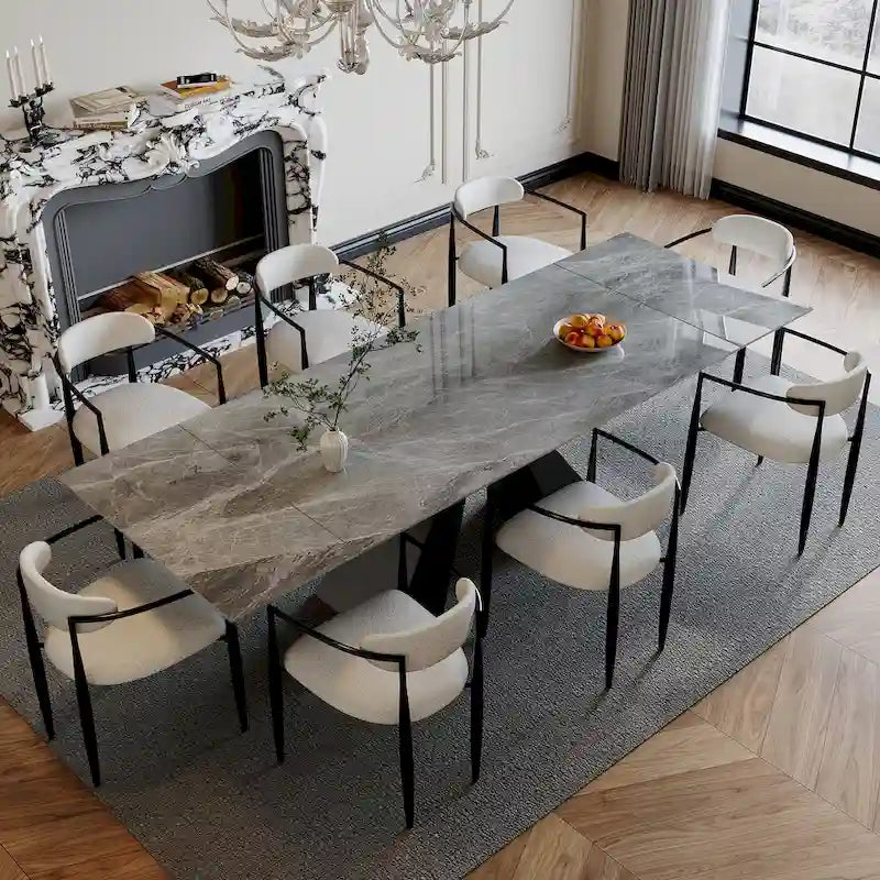 Extendable Sintered Stone Dining Table - 78-110 Inch