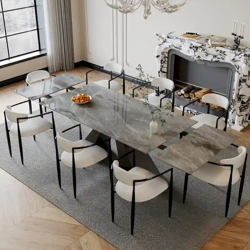 Extendable Sintered Stone Dining Table - 78-110 Inch