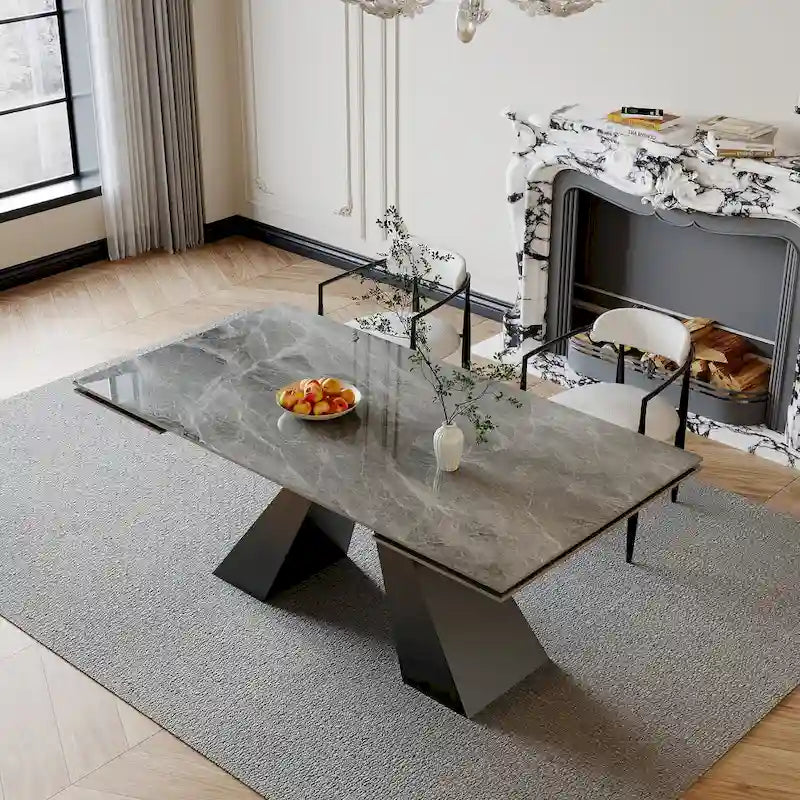 Extendable Sintered Stone Dining Table - 78-110 Inch