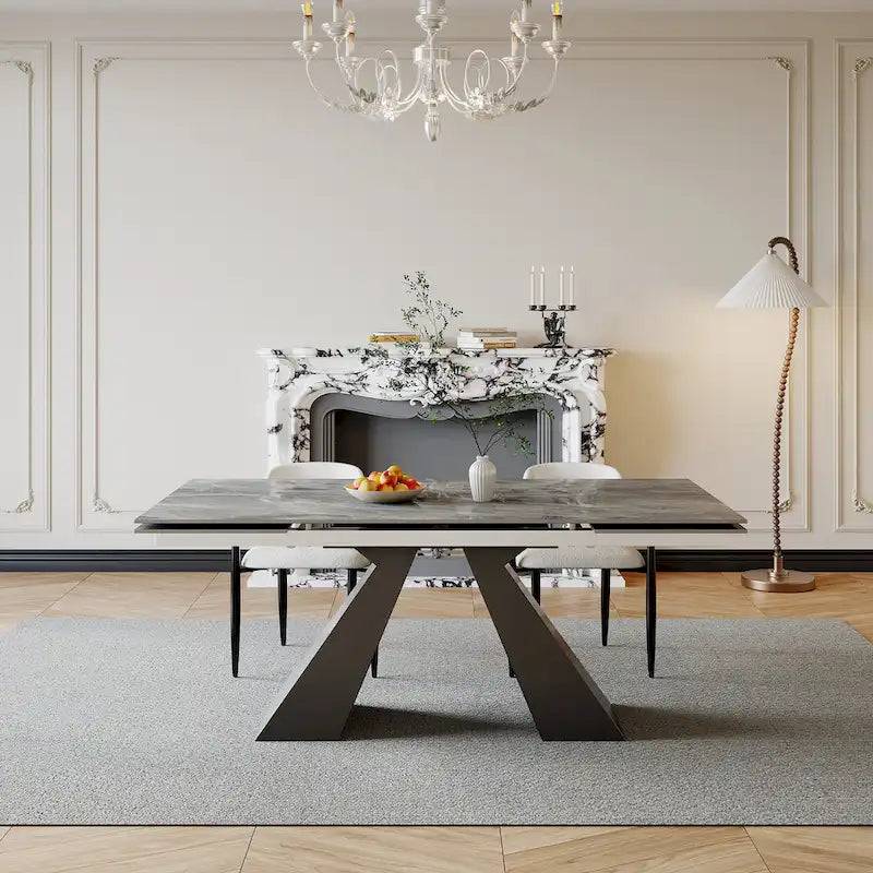 Extendable Sintered Stone Dining Table - 78-110 Inch