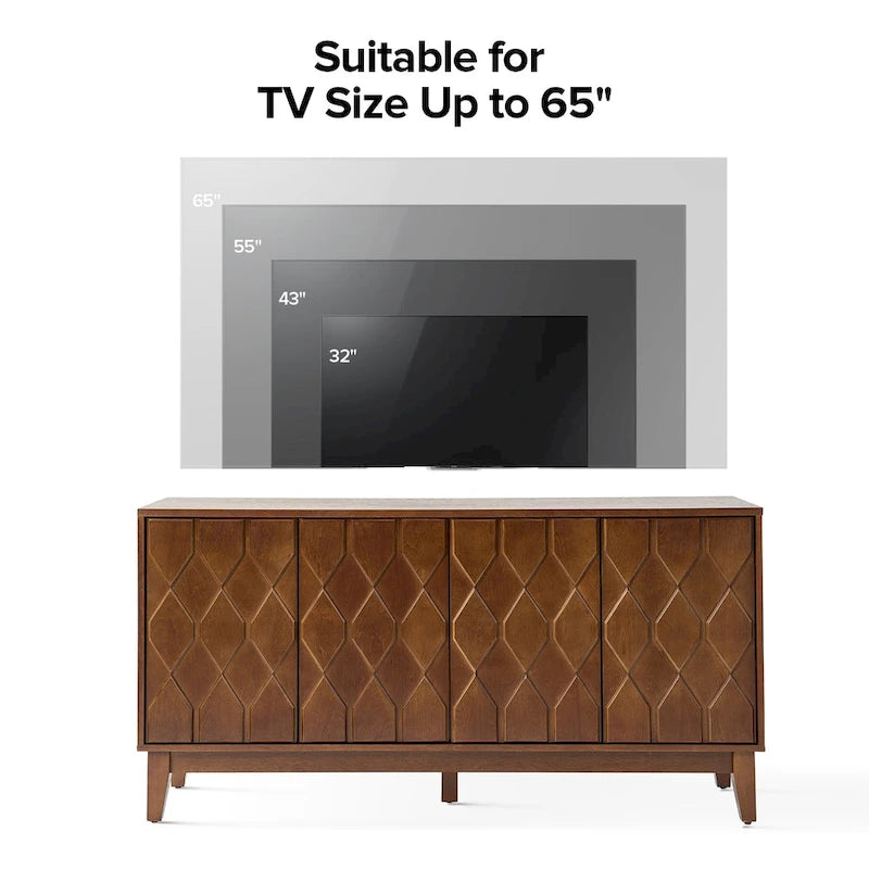 60 Modern Storage Sideboard Storage with Adjustable Shelves