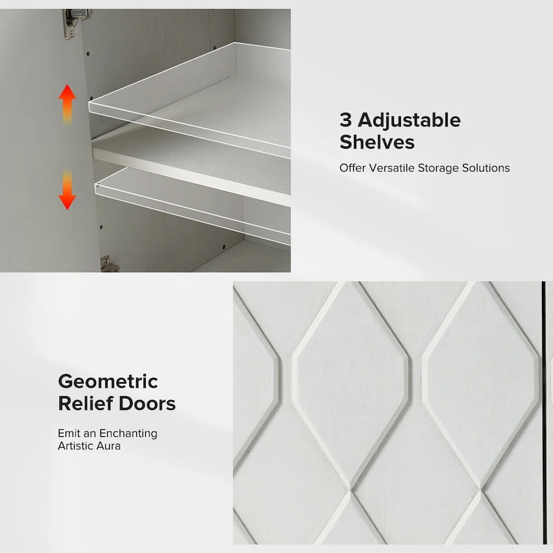 60 Modern Storage Sideboard Storage with Adjustable Shelves