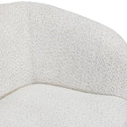Modern Curved Arms Boucle Accent Chair with Kidney Style Seat and Round Wooden Legs