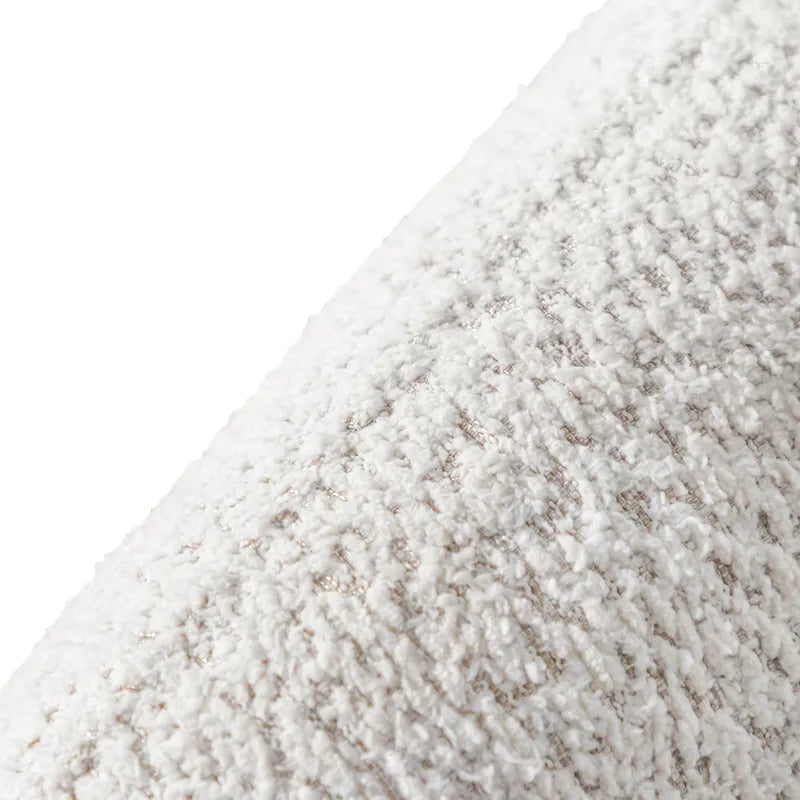 Ophelia Modern Curved Arms Boucle Accent Chair with Kidney Style Seat and Round Wooden Legs