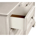 Distressed Parchment Wood Bedroom Set, Panel Bed, Dresser, Mirror, Nightstand