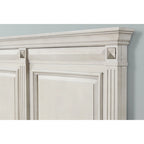 Distressed Parchment Wood Bedroom Set, Panel Bed, Dresser, Mirror, Nightstand