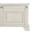 Distressed Parchment Wood Bedroom Set, Panel Bed, Dresser, Mirror, Nightstand