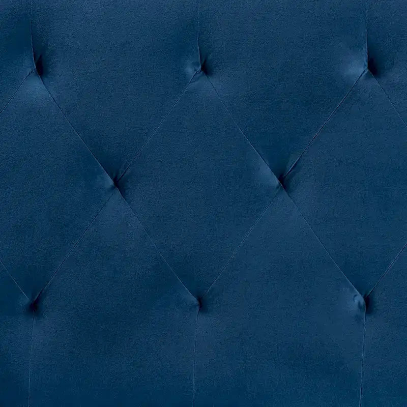 Modern and Contemporary Velvet Upholstered Headboard-Navy Blue