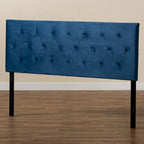 Modern and Contemporary Velvet Upholstered Headboard-Navy Blue