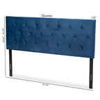 Modern and Contemporary Velvet Upholstered Headboard-Navy Blue