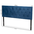 Modern and Contemporary Velvet Upholstered Headboard-Navy Blue