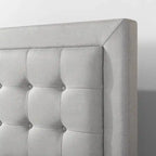 Grey Sand Upholstered Beige Button-tufted Premium Platform Bed
