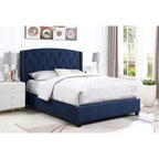 Summit Wingback Tufted Upholstered Bed with Nailhead