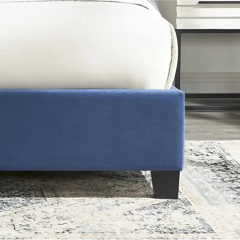 Summit Wingback Tufted Upholstered Bed with Nailhead