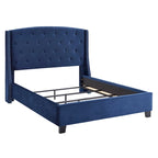 Summit Wingback Tufted Upholstered Bed with Nailhead