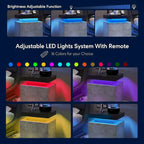 2 Drawers Nightstand with LED Lights