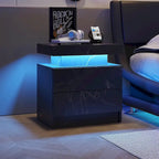 2 Drawers Nightstand with LED Lights