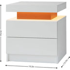 2 Drawers Nightstand with LED Lights