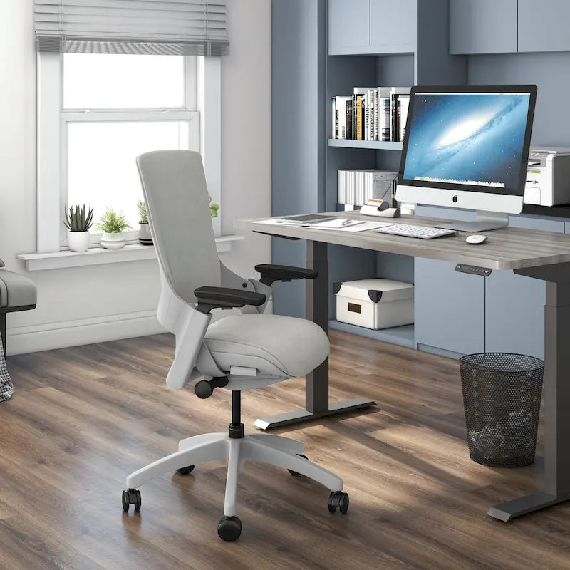 Modern Grey ANSI-BIFMA Certified Fabric Height Adjustable Office Desk Chair