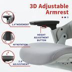 Modern Grey ANSI-BIFMA Certified Fabric Height Adjustable Office Desk Chair