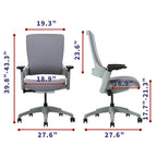 Modern Grey ANSI-BIFMA Certified Fabric Height Adjustable Office Desk Chair