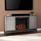 Contemporary Gray Wood Electric Fireplace