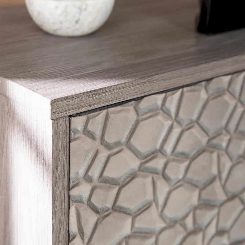 Contemporary Gray Wood Electric Fireplace