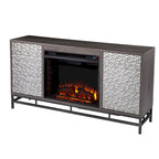 Contemporary Gray Wood Electric Fireplace