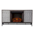 Contemporary Gray Wood Electric Fireplace