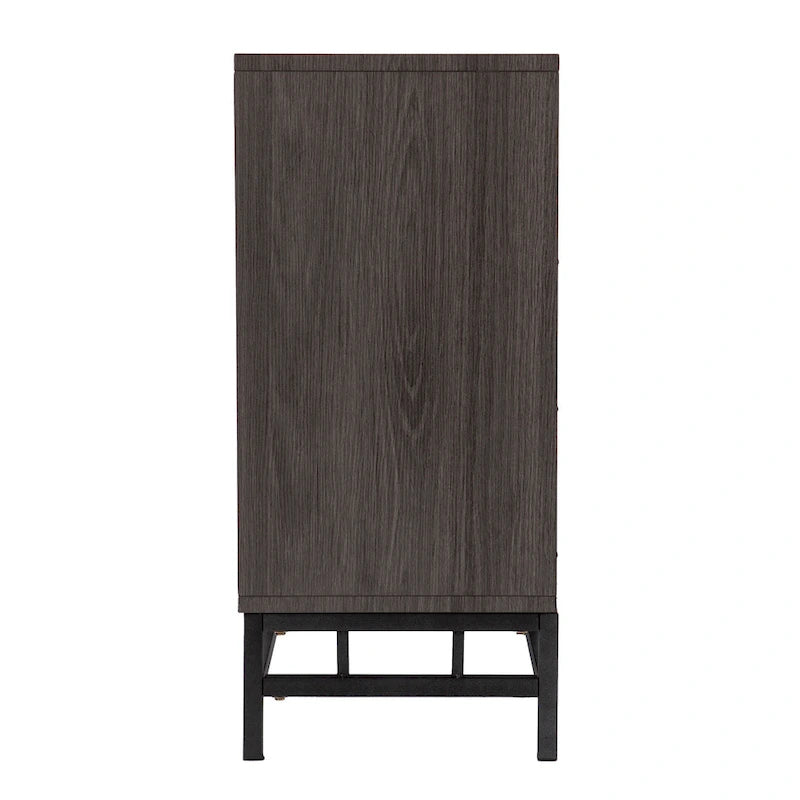 Contemporary Gray Wood Electric Fireplace