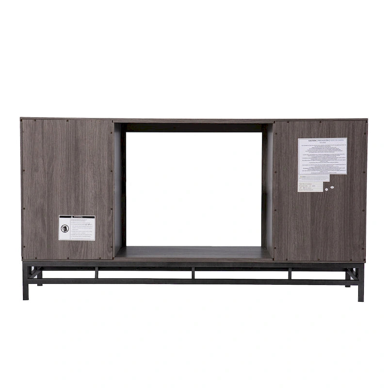 Contemporary Gray Wood Electric Fireplace