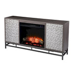 Contemporary Gray Wood Electric Fireplace
