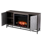 Contemporary Gray Wood Electric Fireplace