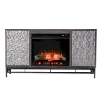 Contemporary Gray Wood Electric Fireplace