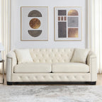 77-Inch Modern Chesterfield Velvet Sofa, 3-Seater Sofa, Upholstered Tufted Backrests with Nailhead Arms and 2 Cushions for Livin