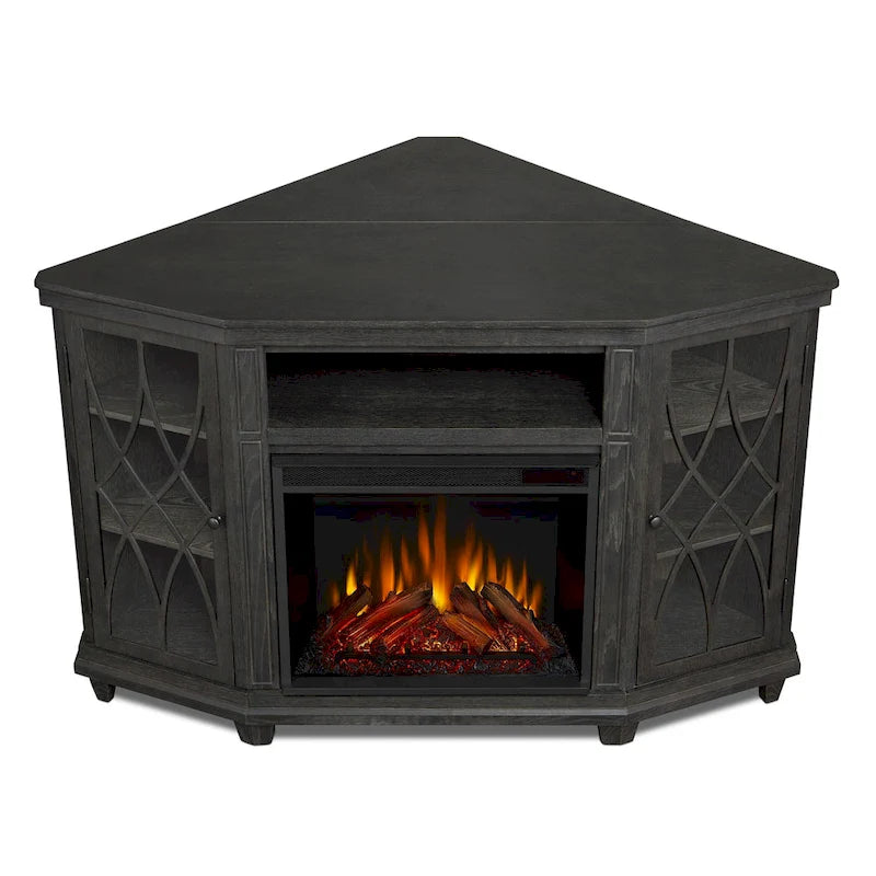 56  TV Stand Electric Fireplace Gray