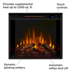 56  TV Stand Electric Fireplace Gray