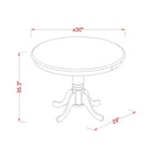 East West Furniture 3 Piece Kitchen Table Set Contains a Round Dining Table and 2 Mid Century Chairs, Mahogany(Seat Options)