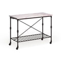 Black Faux Marble Rolling Kitchen Island