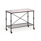 Black Faux Marble Rolling Kitchen Island