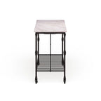 Black Faux Marble Rolling Kitchen Island