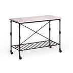 Black Faux Marble Rolling Kitchen Island