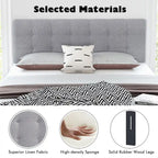 Full/Queen Size Headboard Linen Fabric Upholstered Button - See Details