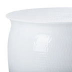 Karel Silver Metal Table Stool - 24  W x 24  L x 16.8  H - 24Wx24Dx17H
