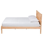 Japandi Carved Honeycomb Natural Queen Size Platform Bed