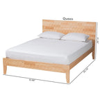 Japandi Carved Honeycomb Natural Queen Size Platform Bed