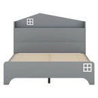 3-Pieces Bedroom Sets Twin Size House Bed with Storage Headboard, Wooden Nightstand and Storage Dresser,Gray