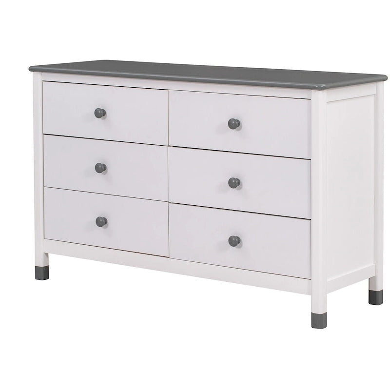3-Pieces Bedroom Sets Twin Size House Bed with Storage Headboard, Wooden Nightstand and Storage Dresser,Gray